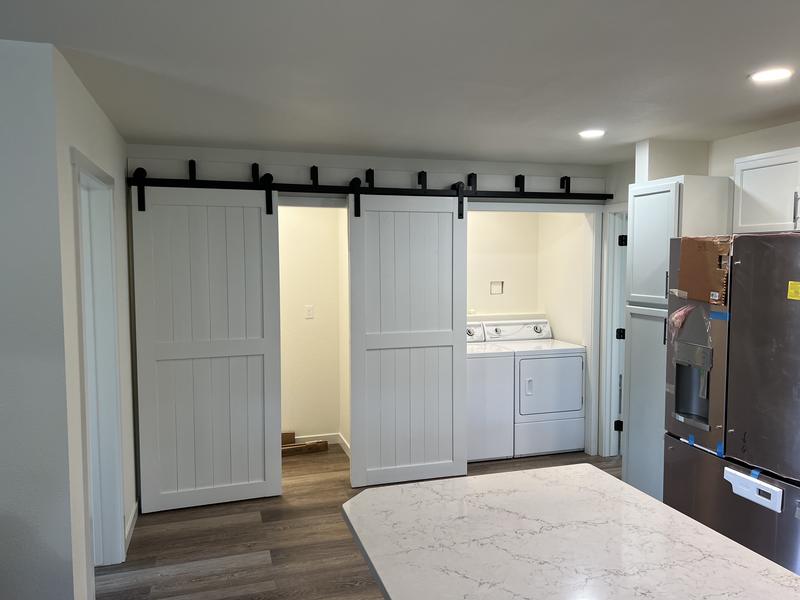 Barn doors and a new island