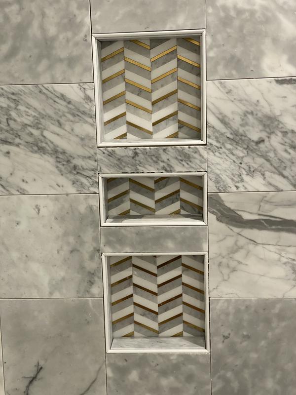 Chevron tile niches