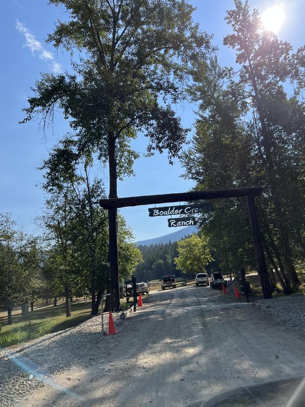 Log entry arch over a drive