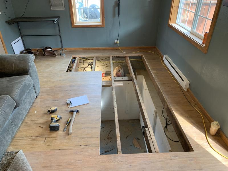Floor opened for a new stairwell