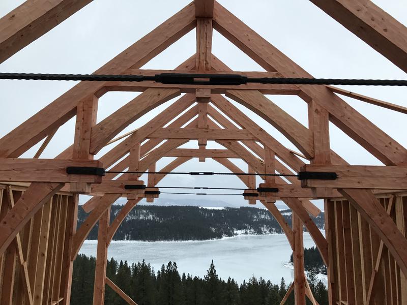 Timber frame over the lake