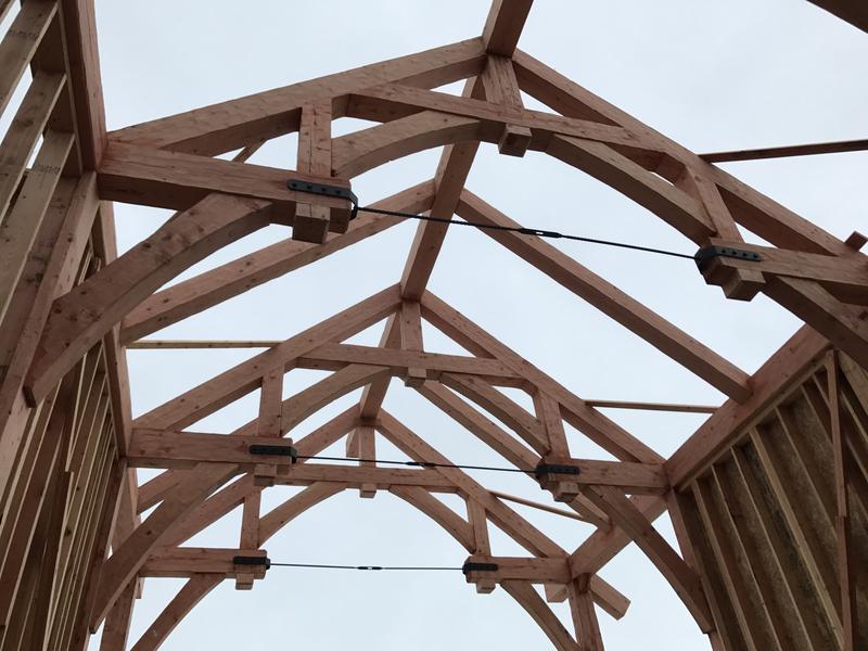 Timber trusses set, before sheathing